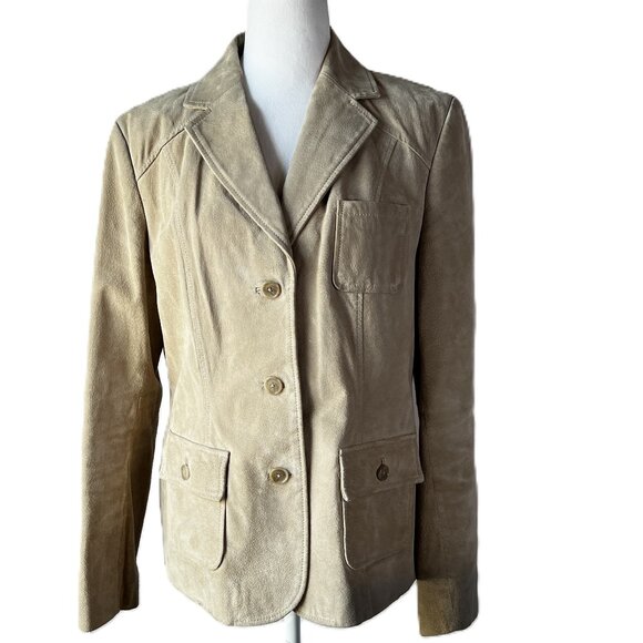 Style & Co. Suede Blazer (Size L) Quiet Luxury Statement Edgy & Elegant Suede - Picture 1 of 12